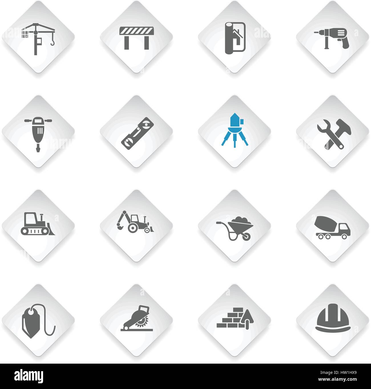 construction flat web icons for user interface design Stock Vector ...