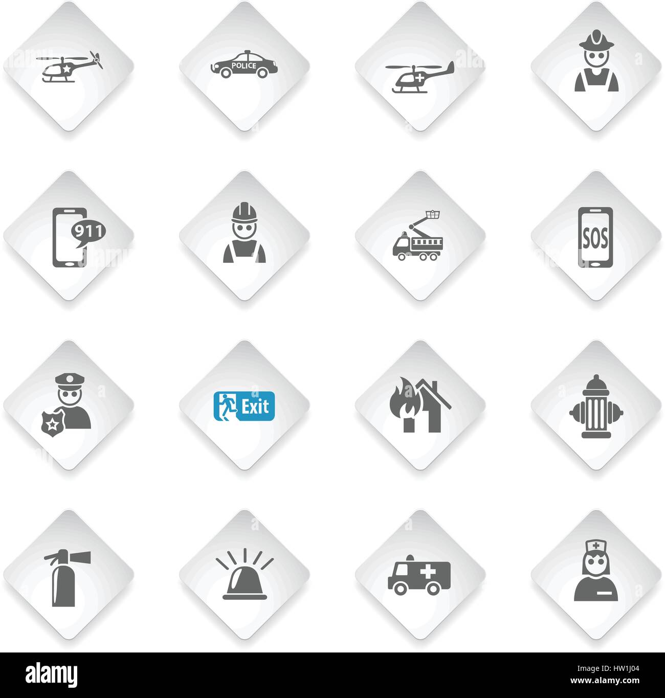 emergency flat web icons for user interface design Stock Vector Image ...