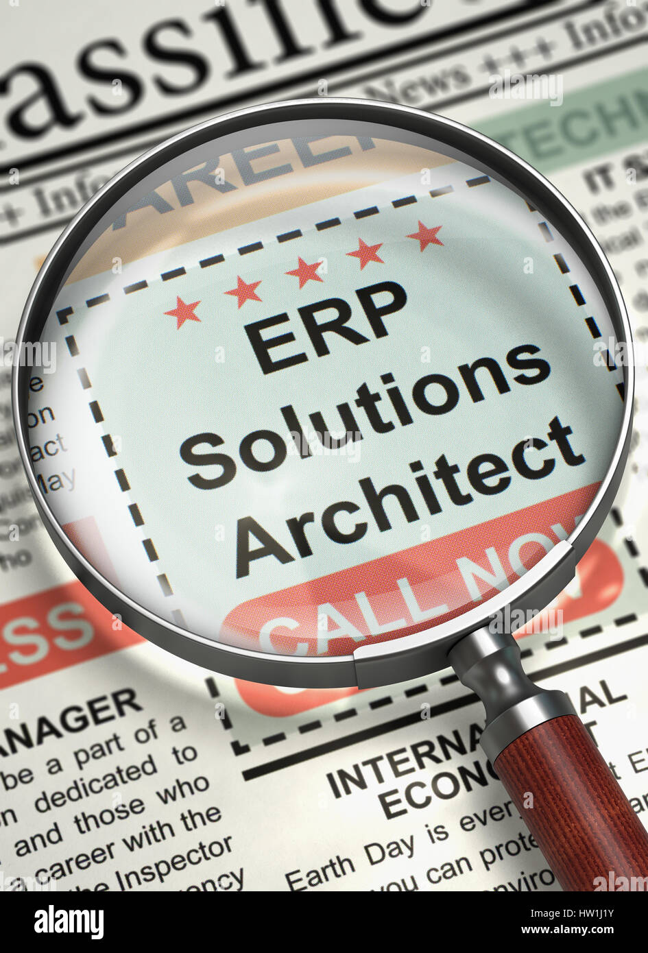 ERP Solutions Architect Join Our Team. 3D. Stock Photo