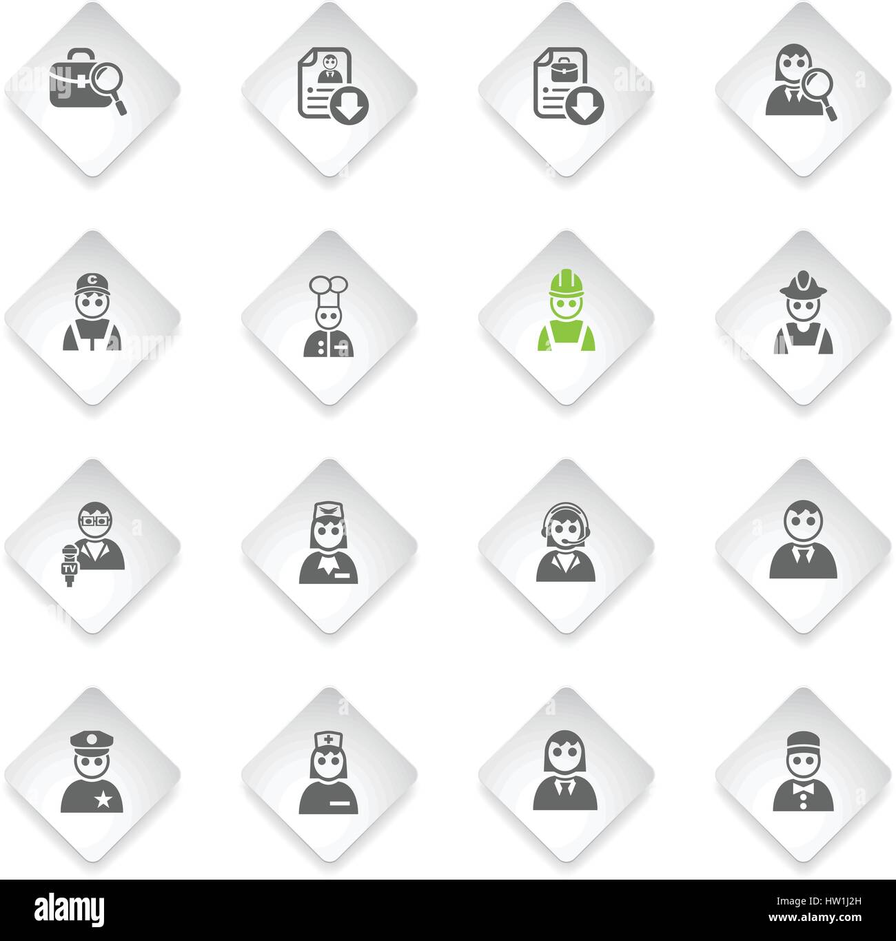 job search flat web icons for user interface design Stock Vector Image ...