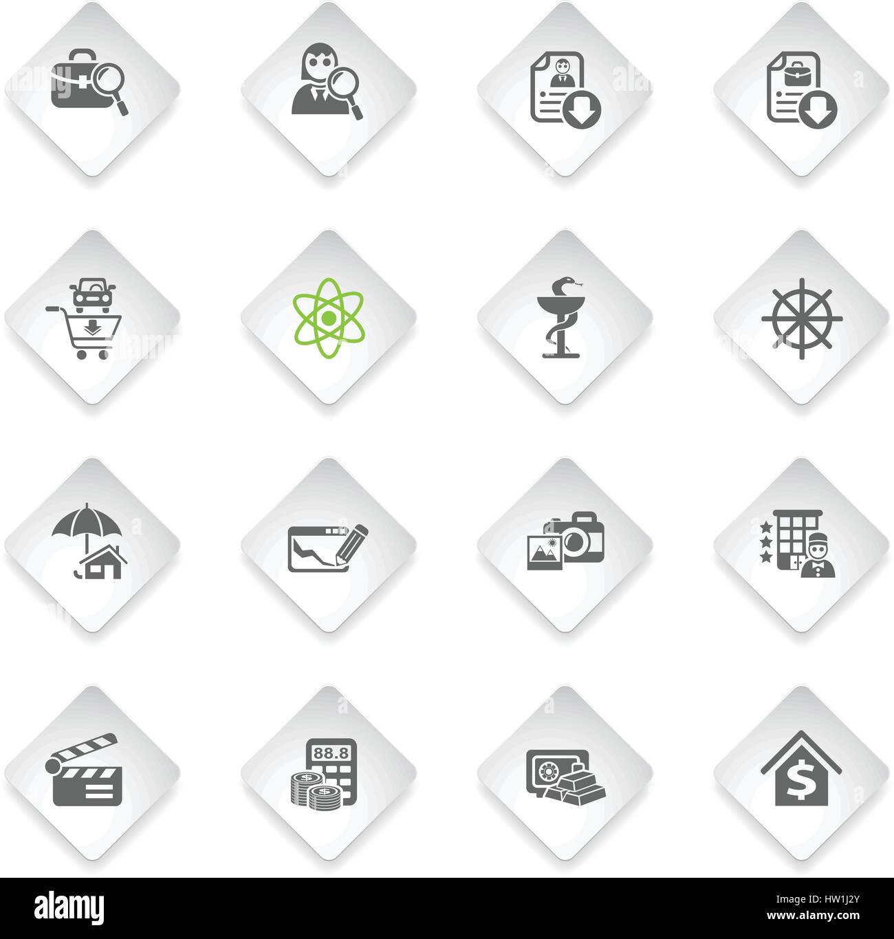 job search flat web icons for user interface design Stock Vector Image ...