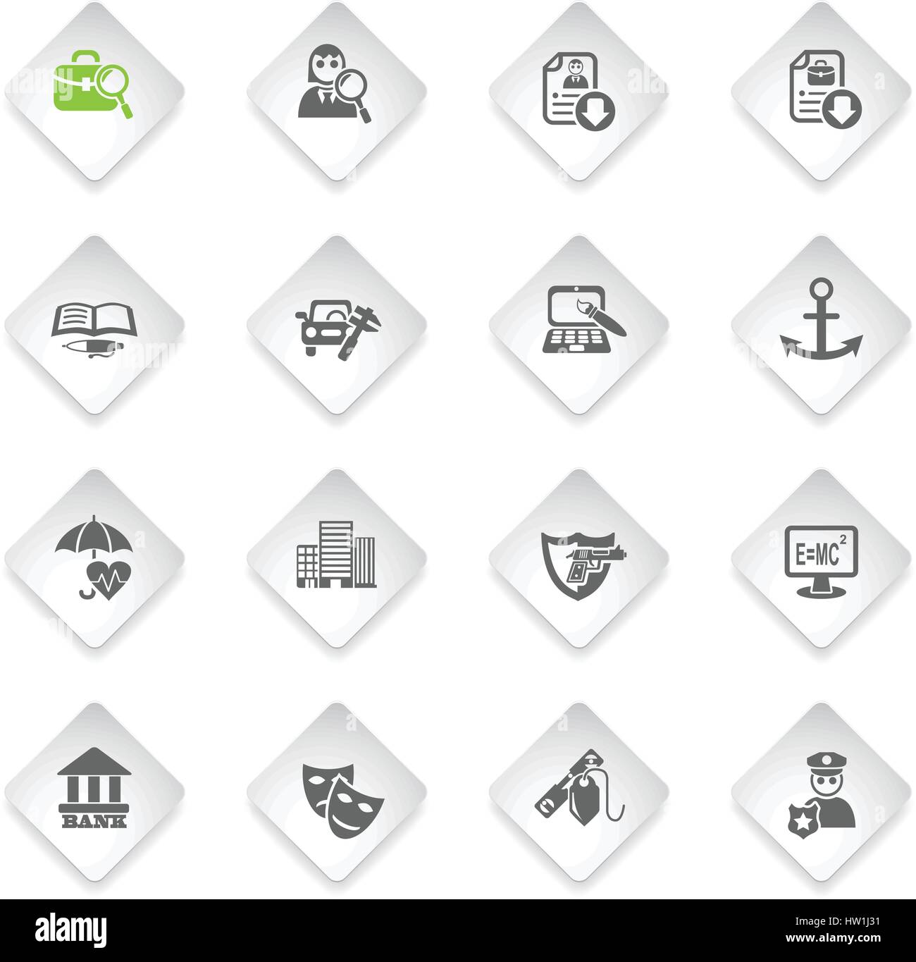 job search flat web icons for user interface design Stock Vector Image ...