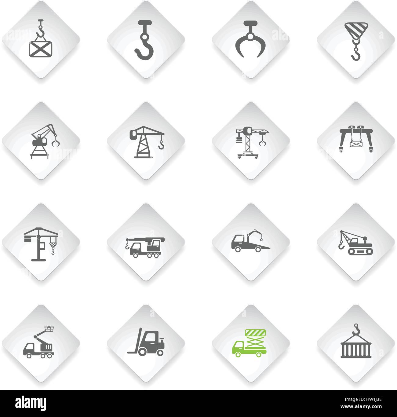 lifting machines flat web icons for user interface design Stock Vector ...