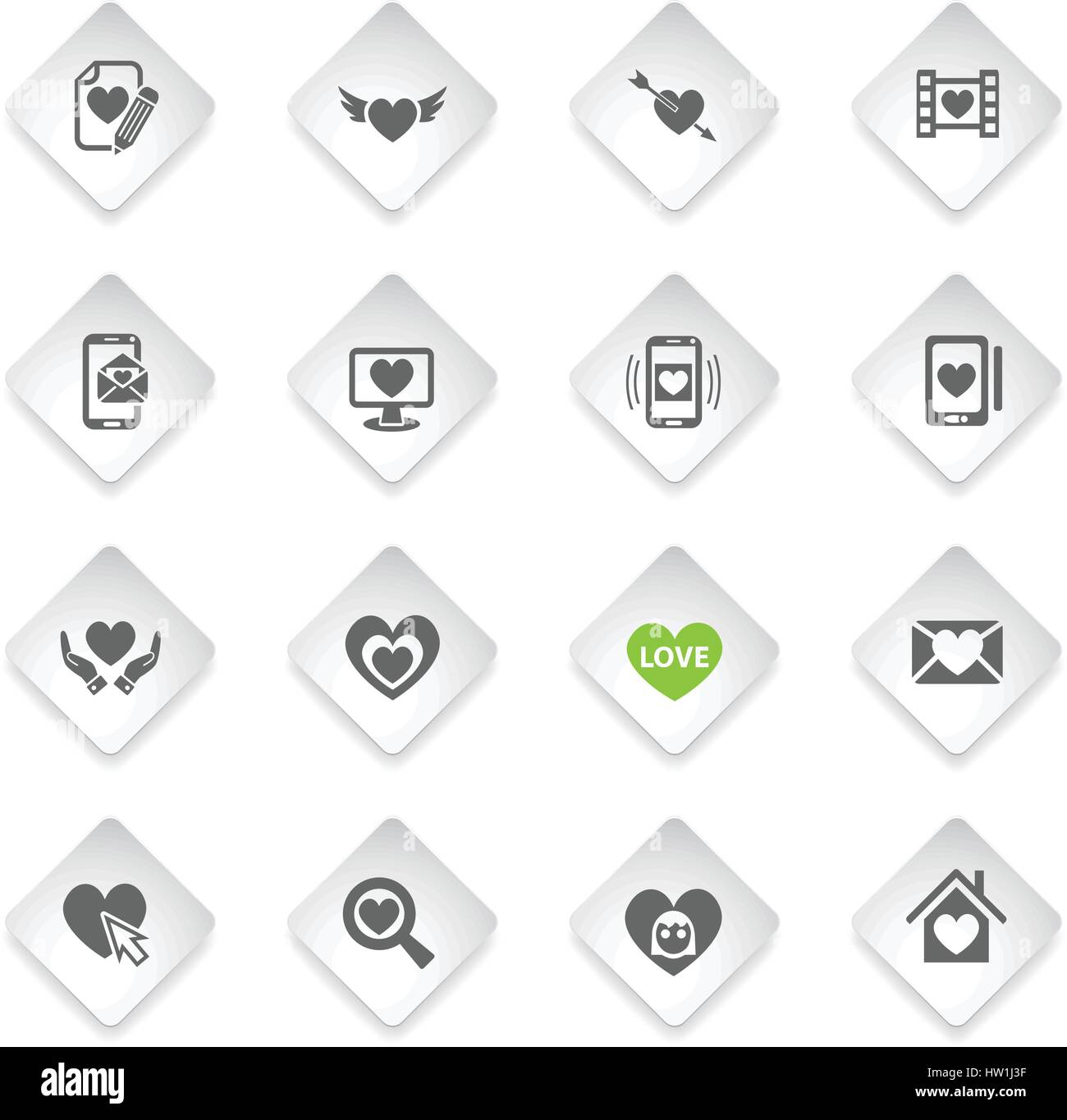 love flat web icons for user interface design Stock Vector Image & Art ...
