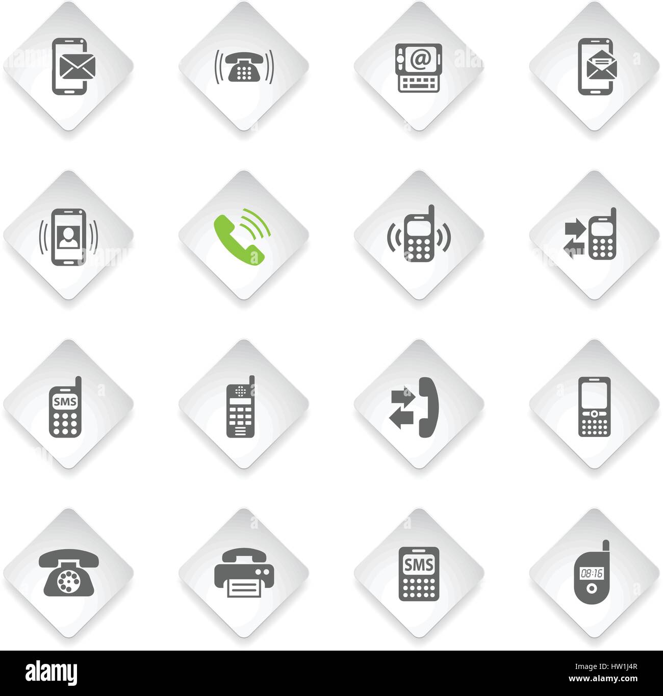 phone flat web icons for user interface design Stock Vector Image & Art ...