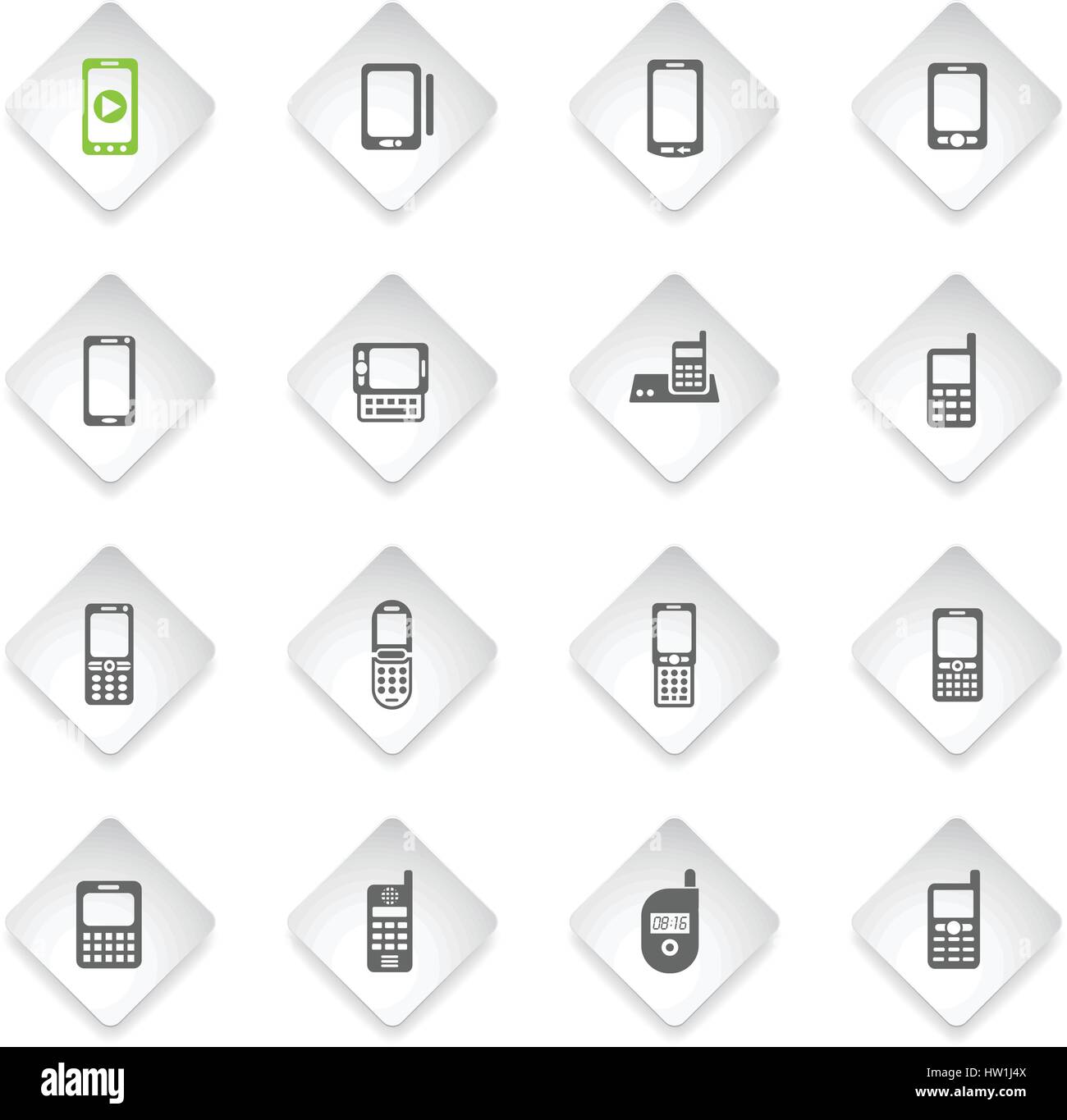 phones flat web icons for user interface design Stock Vector