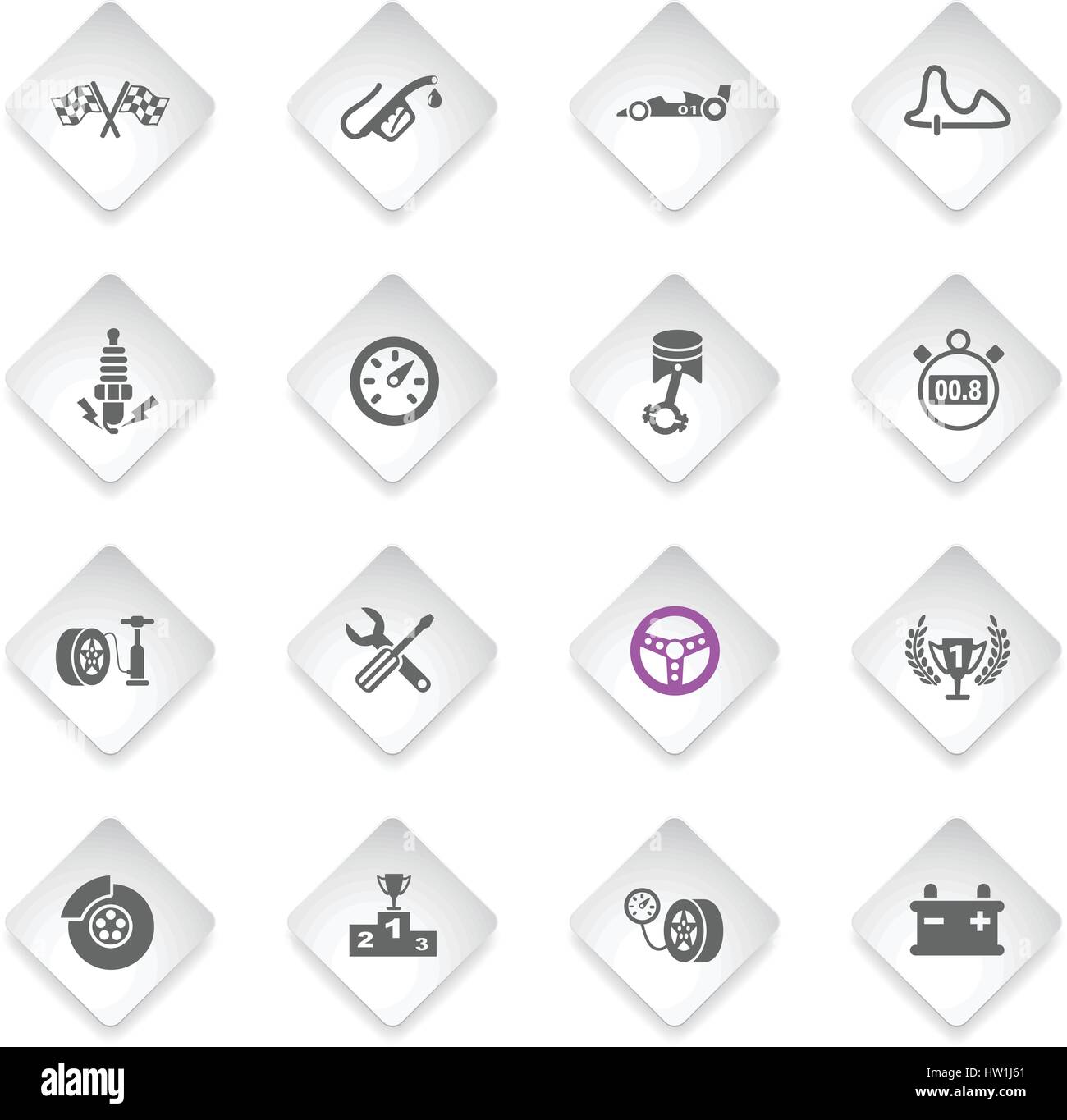 racing flat web icons for user interface design Stock Vector Image ...