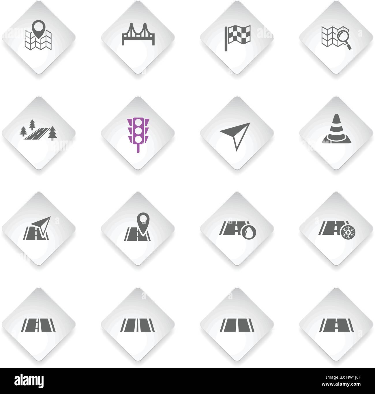 road flat web icons for user interface design Stock Vector Image & Art ...