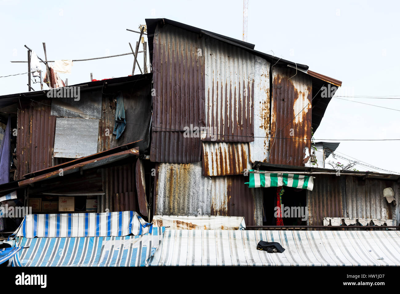 Old tin house in Ho Chi Minh, Vietnam Stock Photo