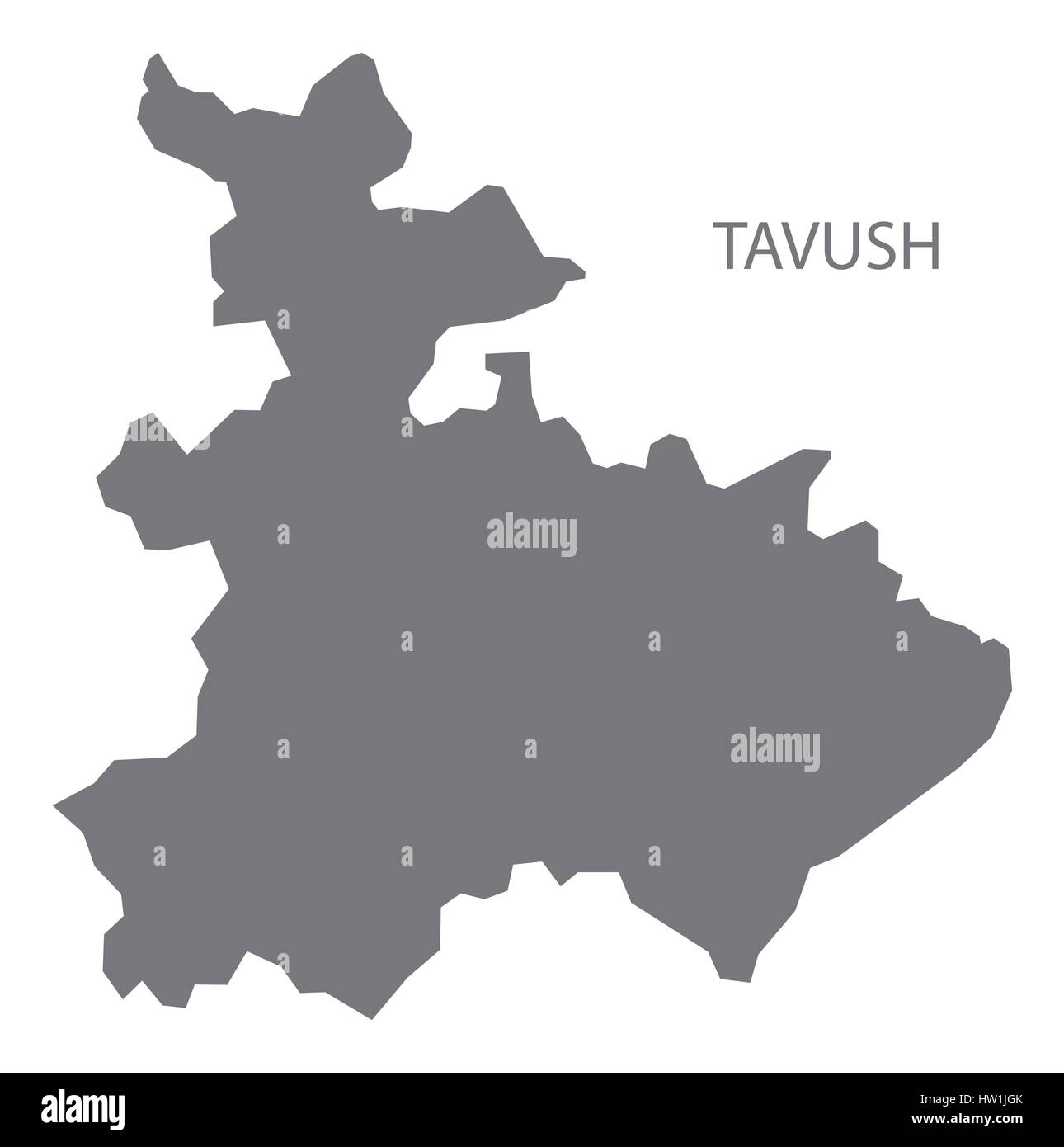 Tavush Armenia province map grey illustration silhouette Stock Vector