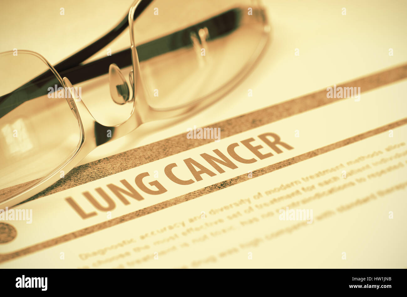 Diagnosis - Lung Cancer. Medicine Concept. 3D Illustration. Stock Photo