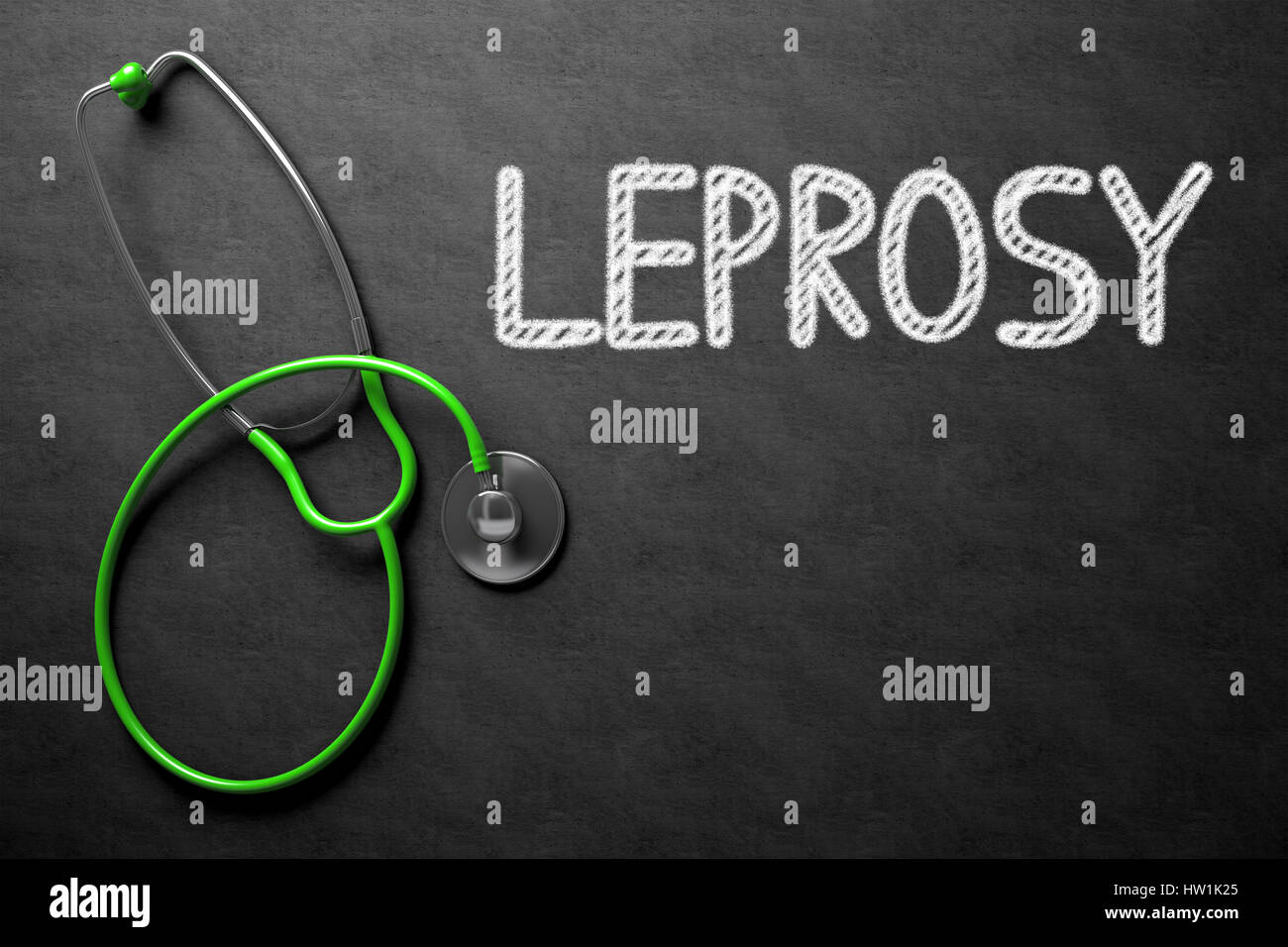 Leprosy on Chalkboard. 3D Illustration. Stock Photo
