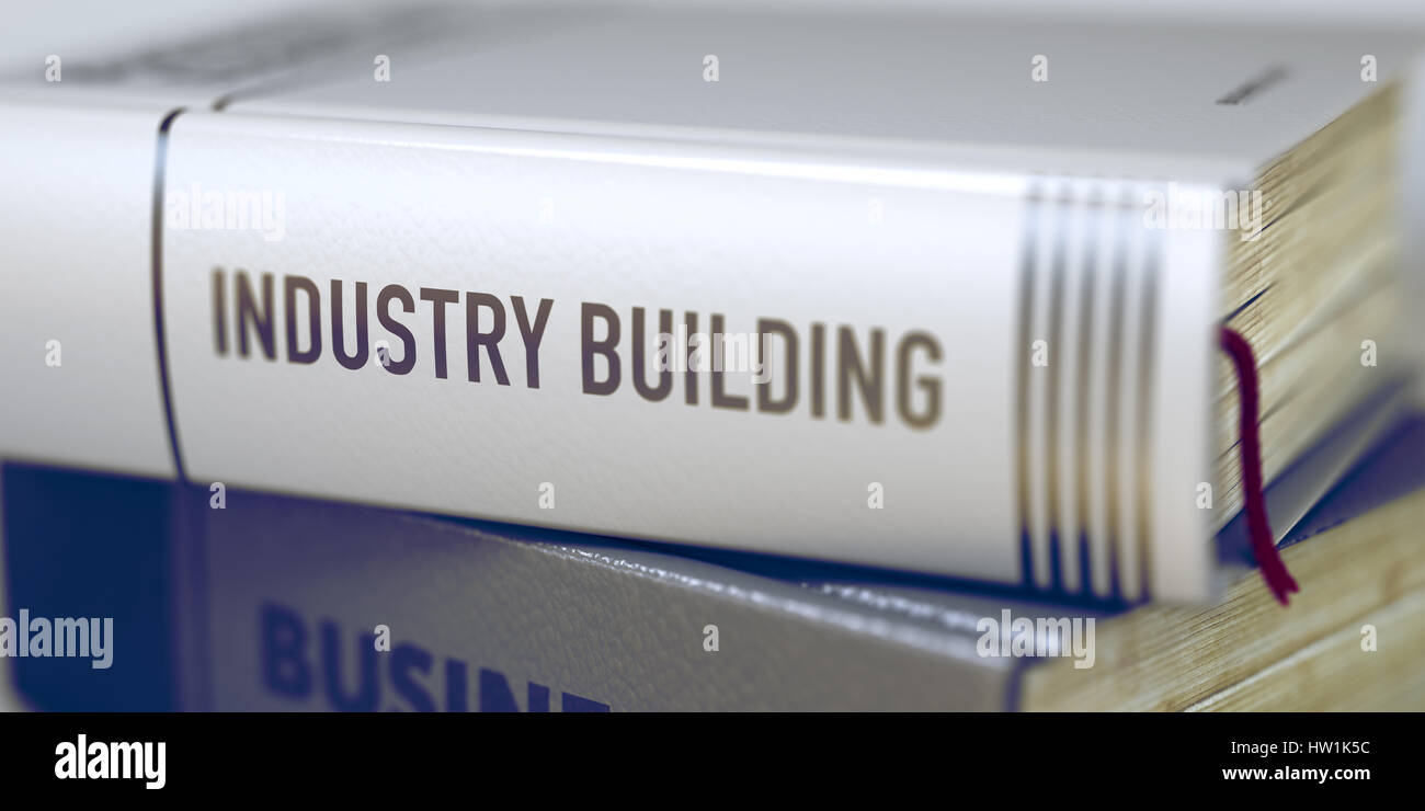 Industry Building Concept on Book Title. 3d. Stock Photo