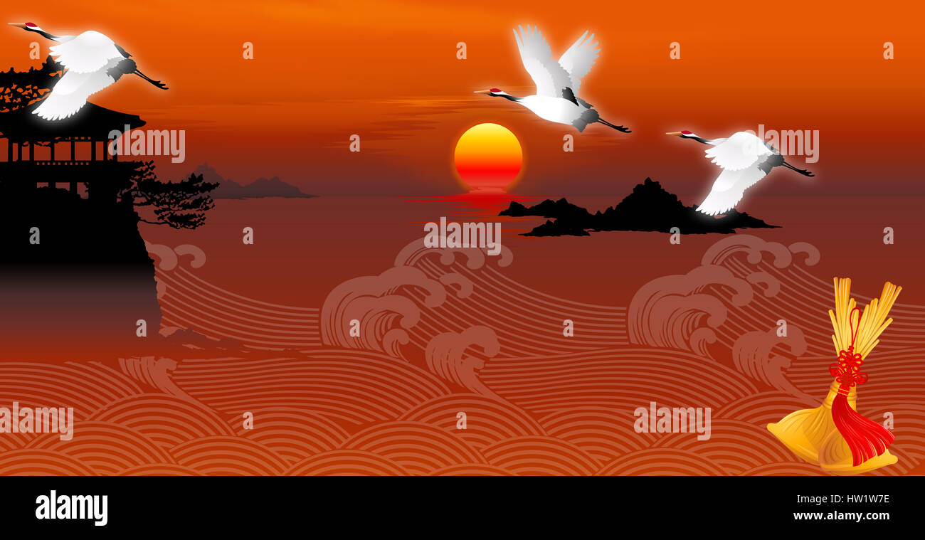 animal themes,animal,bird,avian,clipart,color,colour,color image,computer graphics,digitally generated image,flying,graphics,horizon over water,horizontal,illustration,island,nature,nobody,outdoors,pelican,scenics,sea,silhouette,sky,sunset,three animals,tide,water,wave,wing,beach hut,beauty Stock Photo