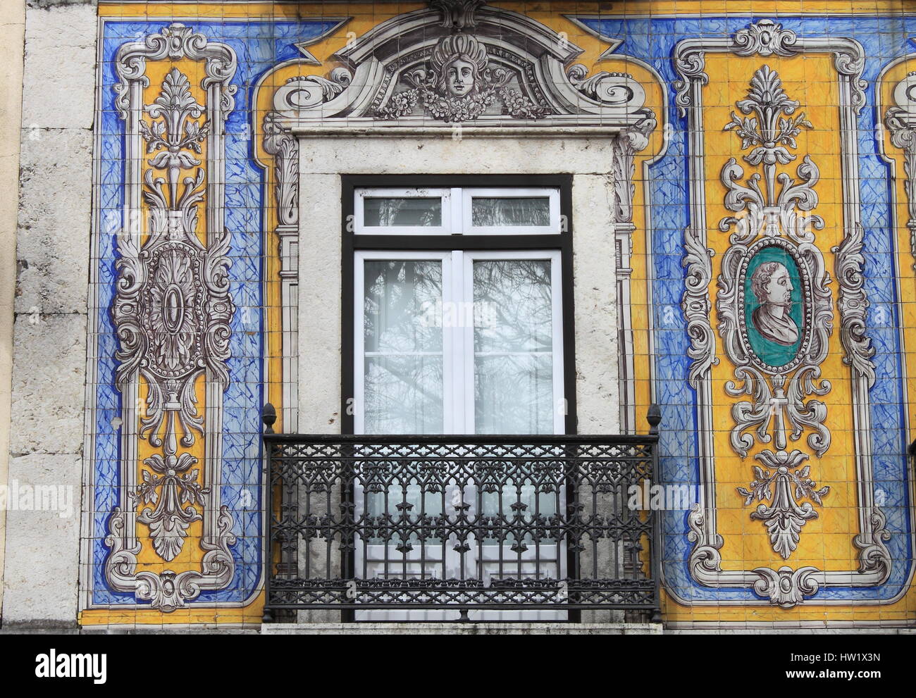 Typical portuguese window with azulejo tiles Stock Photo Alamy