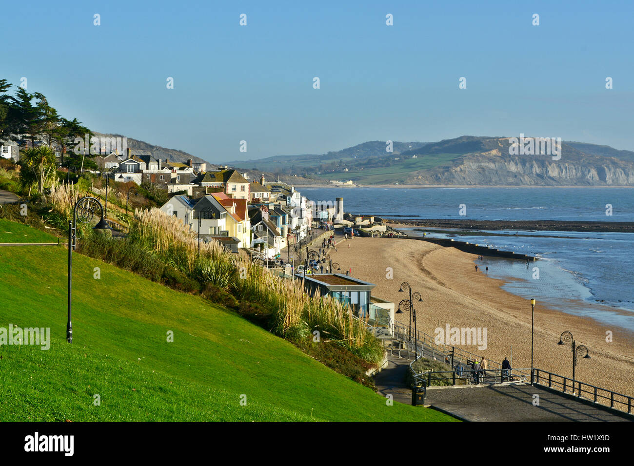 View Of The Coast Town Of Lyme Regis In Dorset, UK Stock Photo