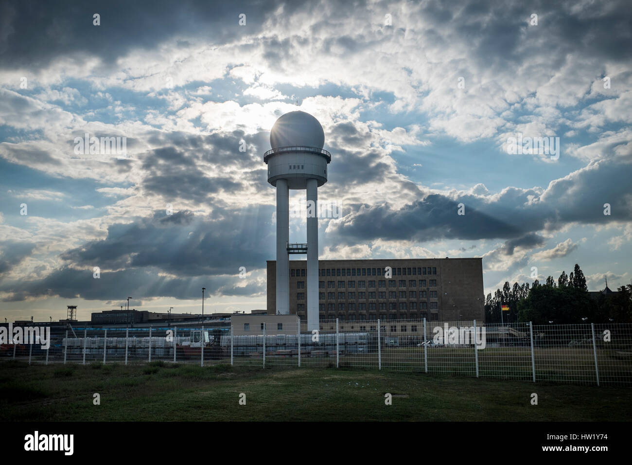 The Berlin Tempelhof Airport also known as Flughafen Berlin-Tempelhof was one of the airports in Berlin, Germany. Tempelhof is known as one of Europe’ Stock Photo