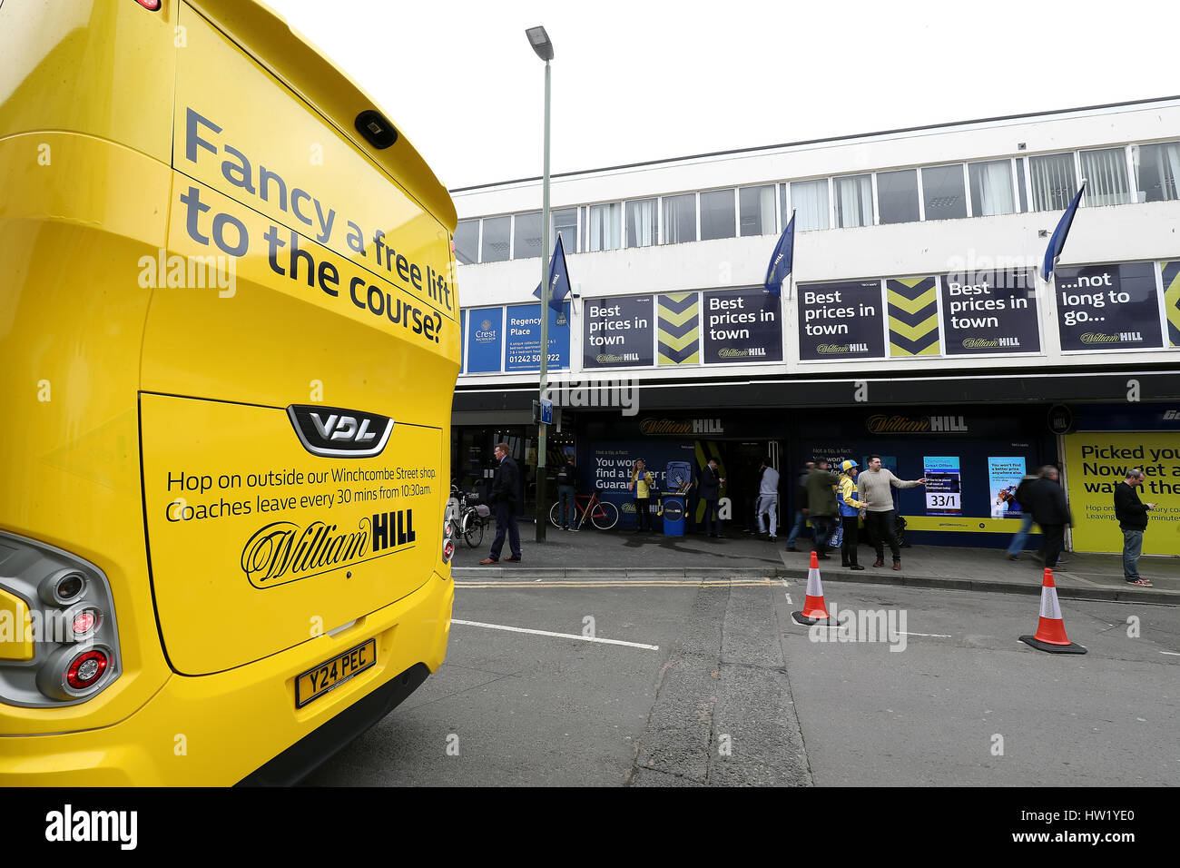 William Hill branded bus in Cheltenham Town Centre Stock Photo Alamy