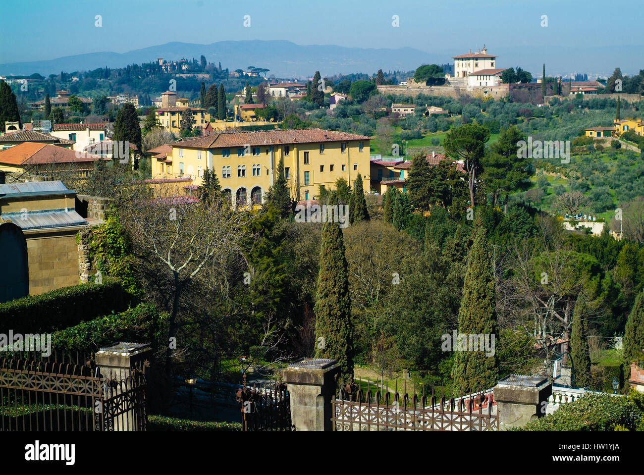 Forte BelVedere, Florence cityscape as viewed from Piazzale Michelangelo, Italy. Stock Photo