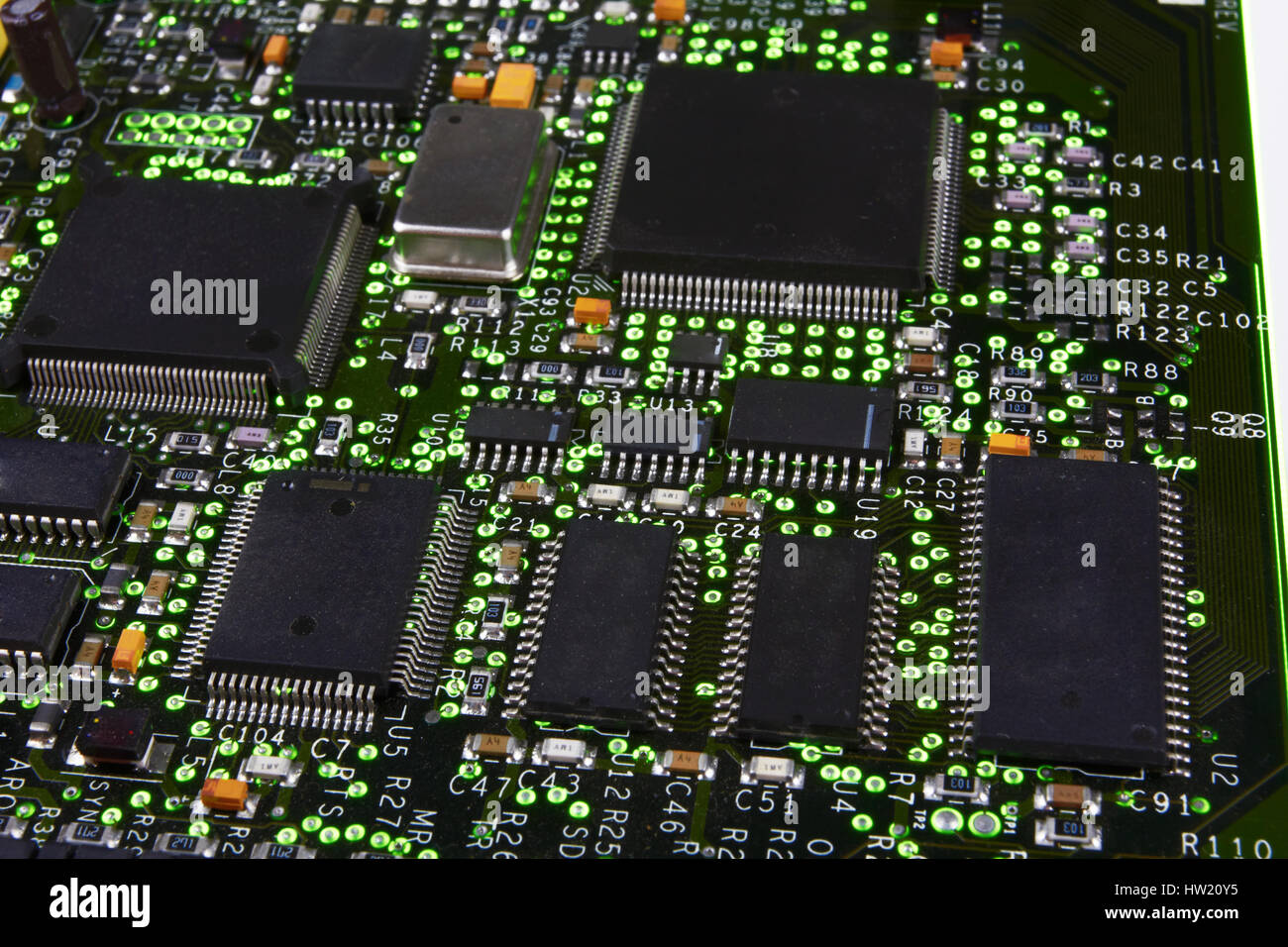 Green printed circuit board hi-res stock photography and images - Alamy
