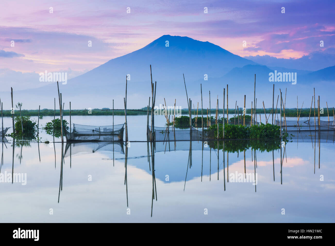 Landscape of Rawa Pening Lake Semarang Central Java Indonesia Stock Photo