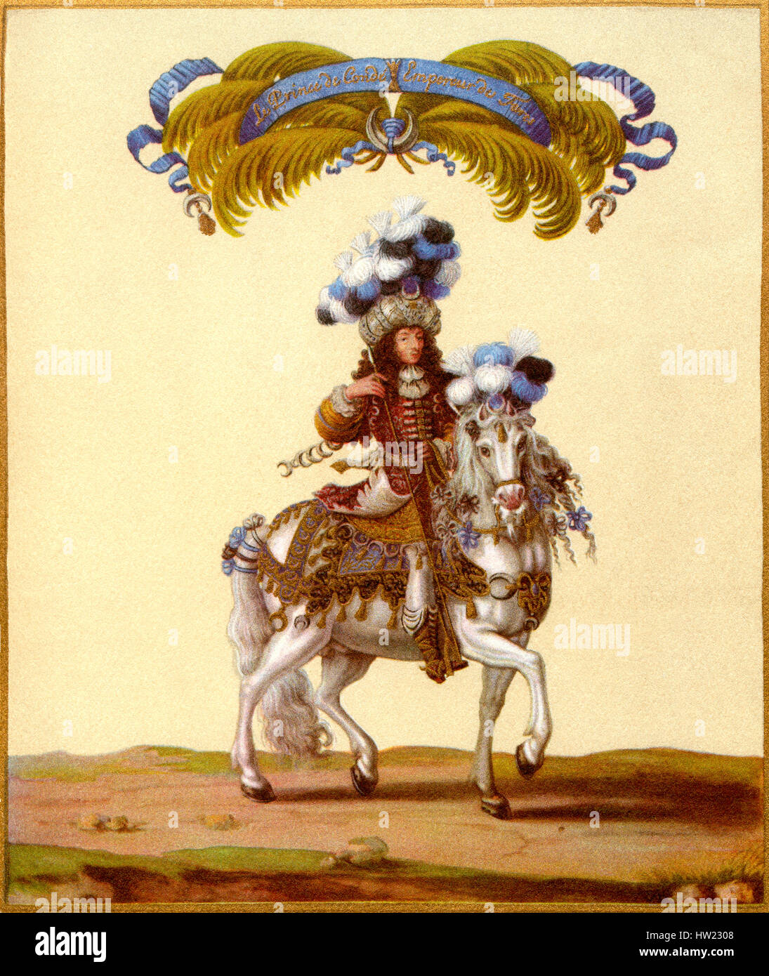 The Prince of Conde as the Emperor of Turkey, part of the Grand Carousel Given by Louis XIV in front of the Tuileries, Paris, France, 5th June 1662,  to celebrate the birth of the Dauphin.  Louis de Bourbon, Prince of Condé, 1621 – 1686.  French general. Stock Photo