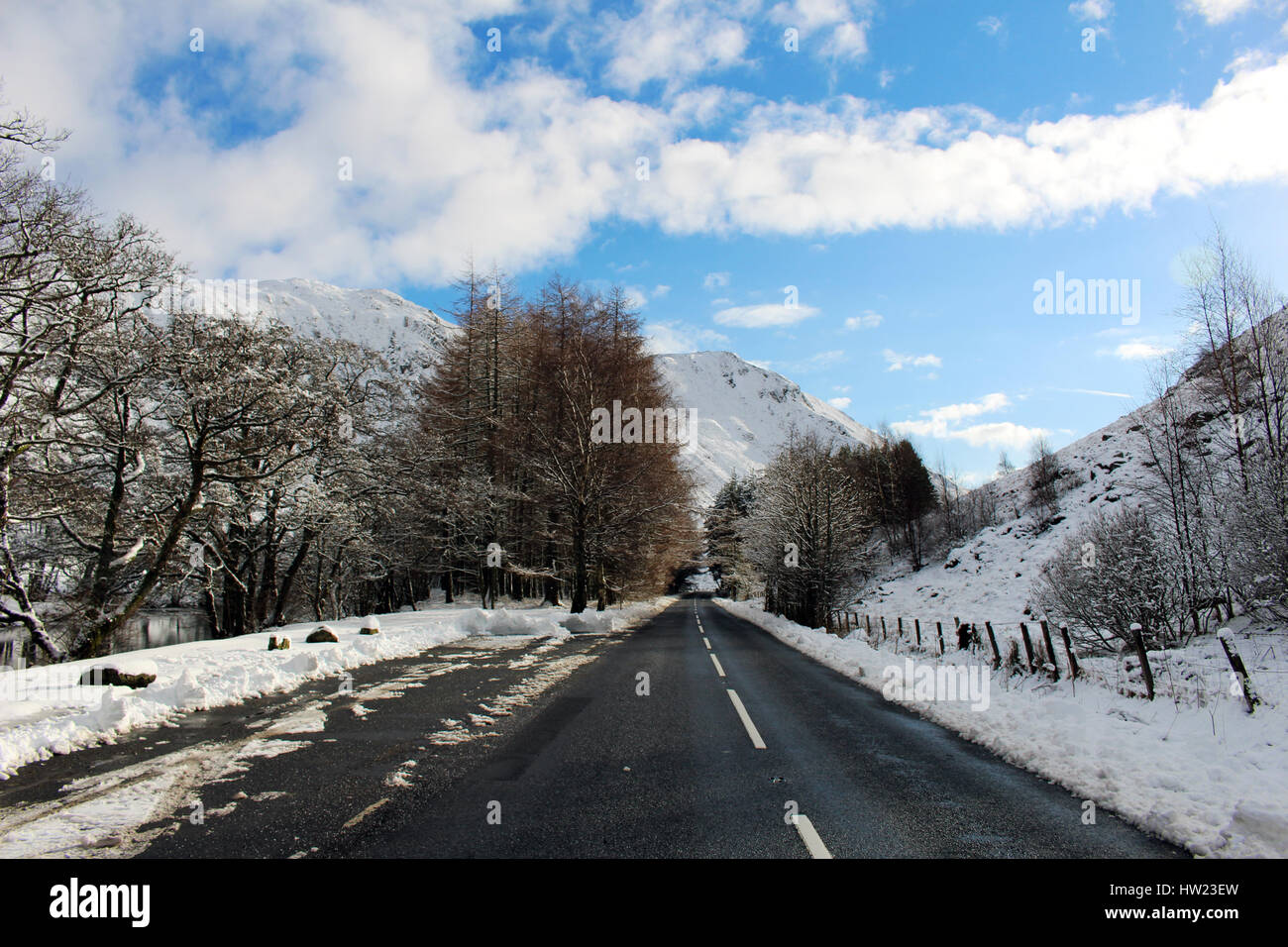 Scottish Highlands in Winter Stock Photo