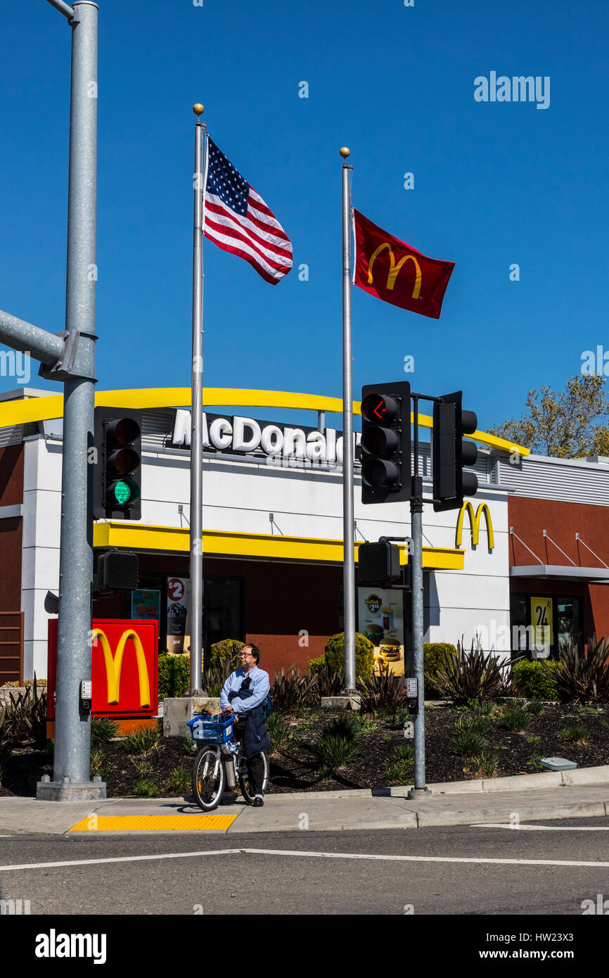 A McDonald's restaurant in San Leandro California Stock Photo Alamy