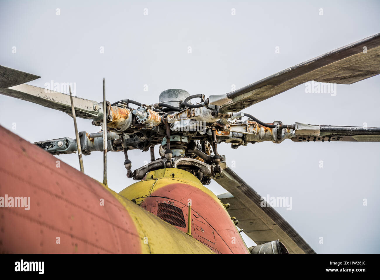Propeller of old helicopter Stock Photo