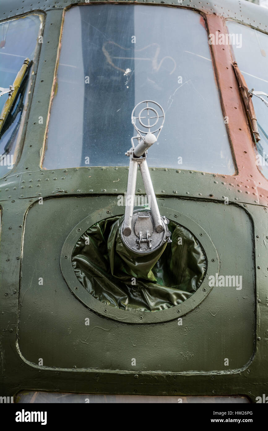 Military helicopter in airfield Stock Photo - Alamy