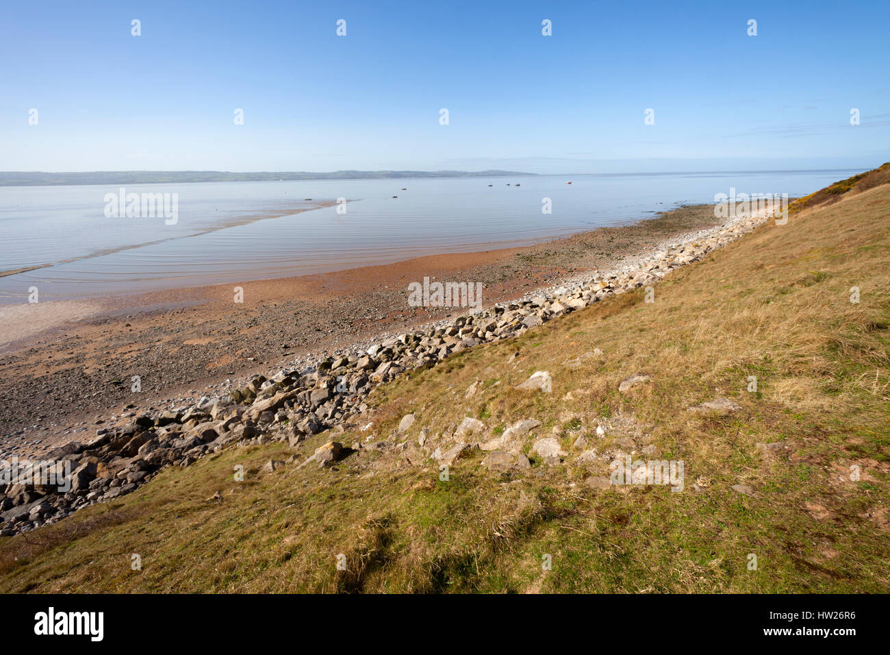 Across the Dee estuary from Thurstaston, Wirral, NW, UK Stock Photo