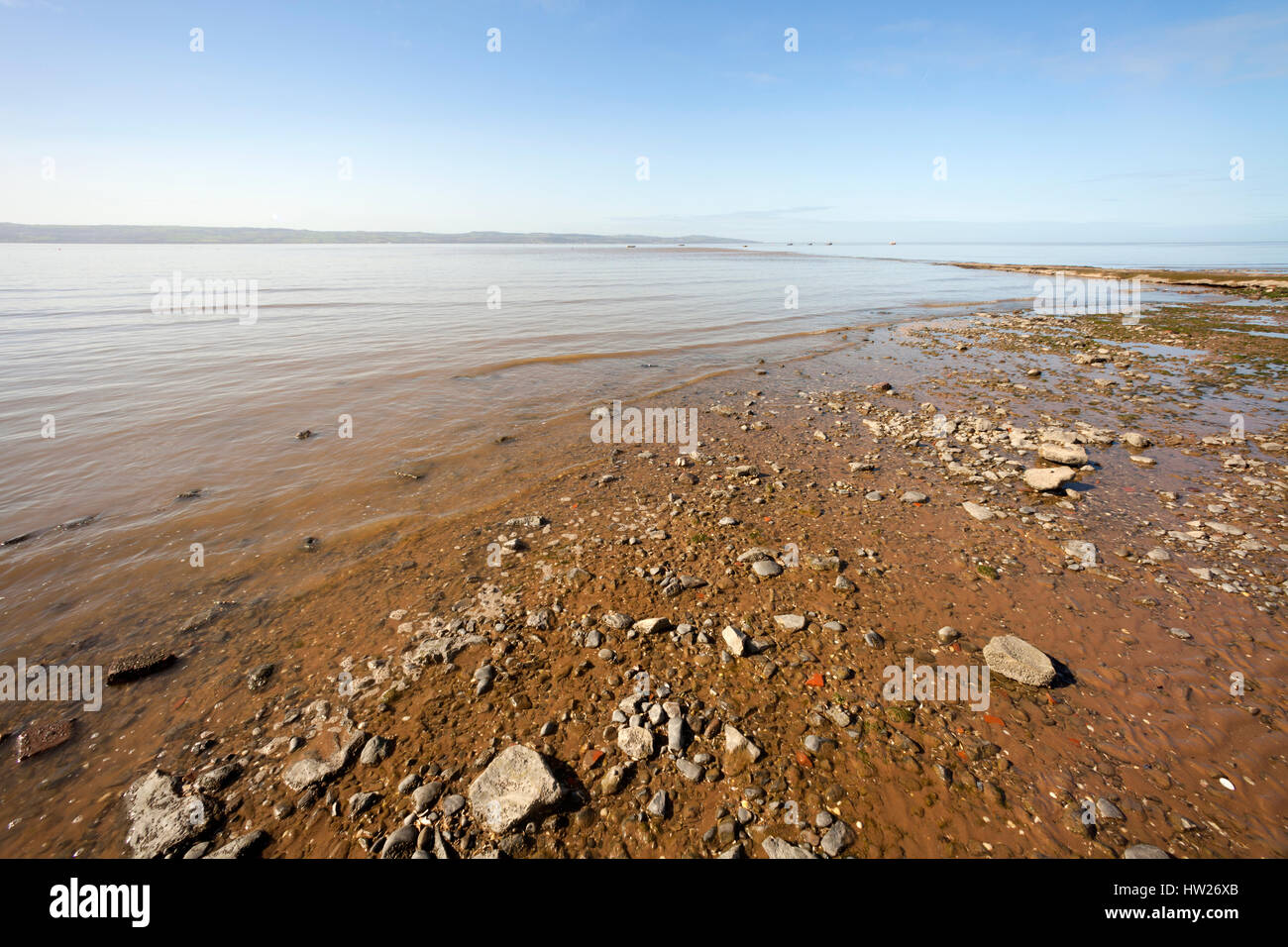 Across the Dee estuary from Thurstaston, Wirral, NW, UK Stock Photo