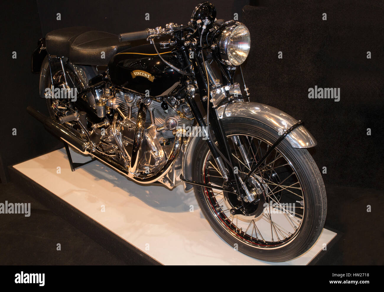 A classic Vincent Series C 'Black Shadow' motorbike at the London Classic  Car Show 2017 Stock Photo - Alamy