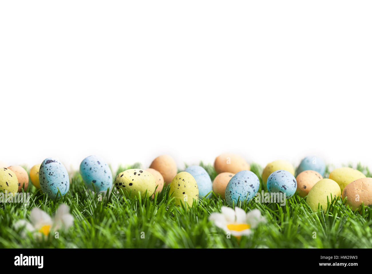 Set of colorful Easter eggs isolated on white Stock Photo
