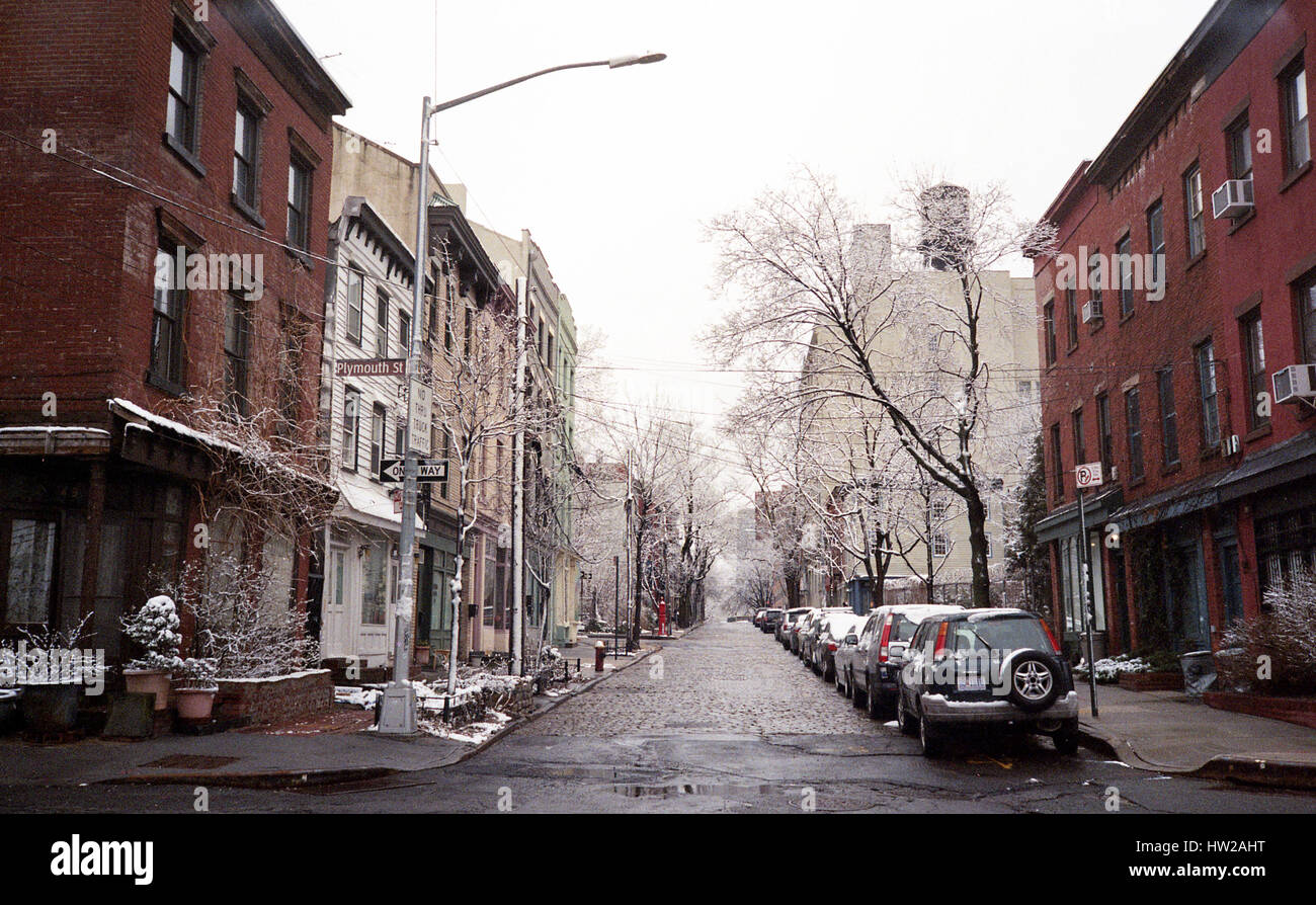 Hudson Avenue and Plymouth Street Stock Photo Alamy