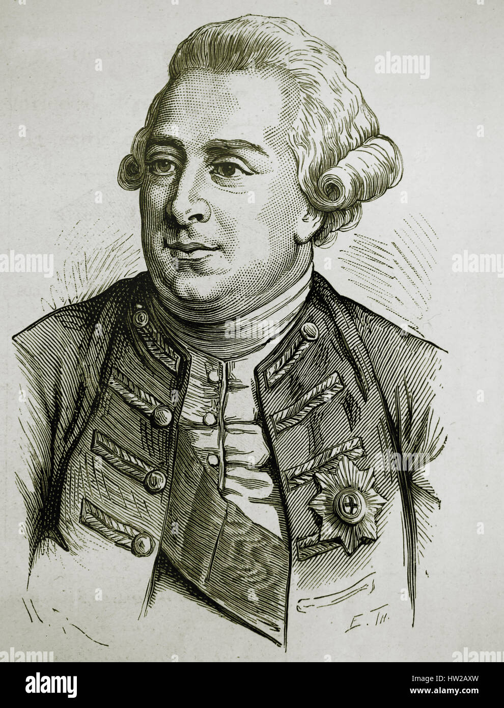 George III (1738-1820). King of Great Britain, Ireland later King of the UK and of Hanover. Engraving, 1883. Stock Photo