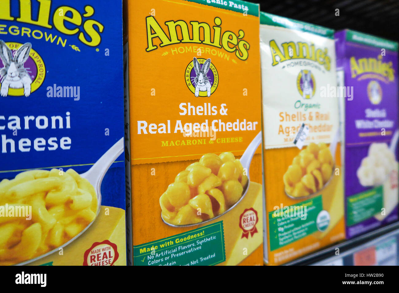 Boxes of Annie's Brand Macaroni and Cheese, D'Agostino Grocery Store in