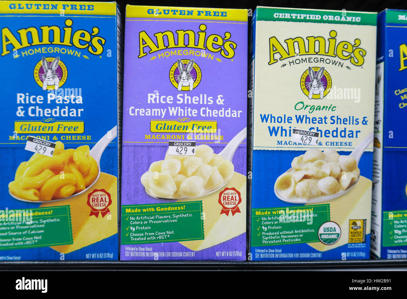 Boxes of Annie's Brand Macaroni and Cheese, D'Agostino Grocery Store in