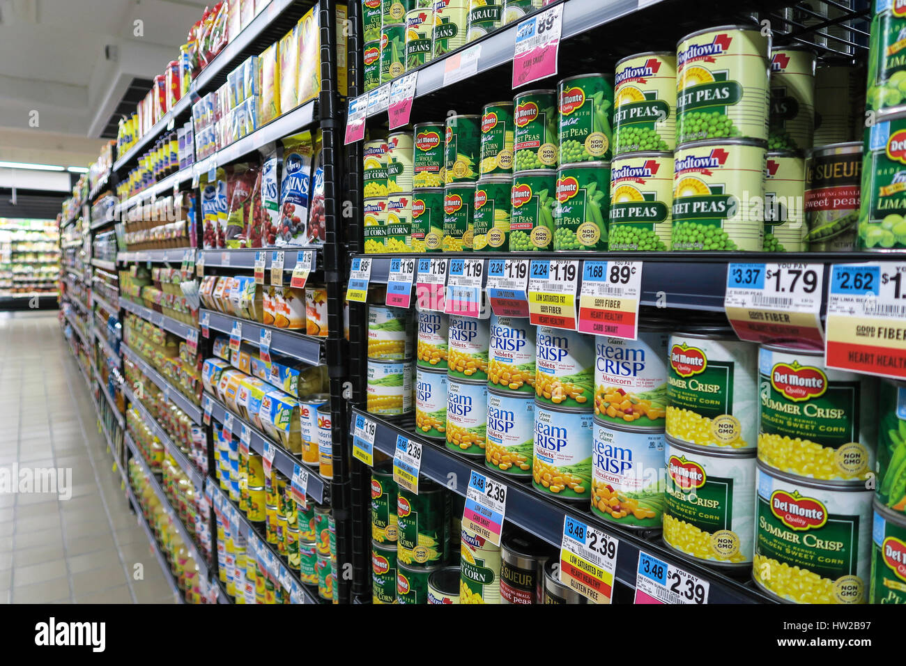 Canned Vegetable Aisle, D'Agostino Grocery Store in New York City
