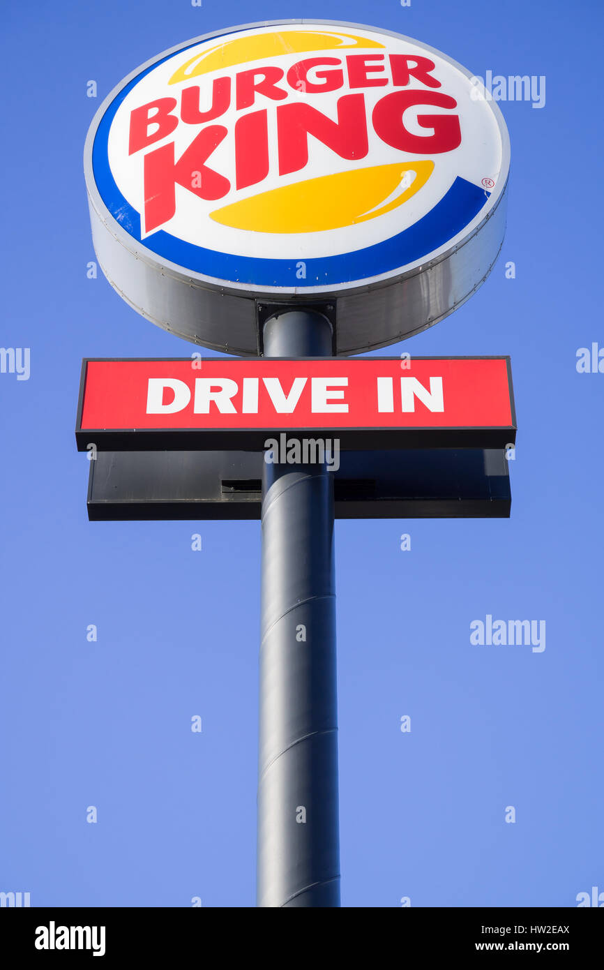 Burger king outdoor logo sign hi-res stock photography and images