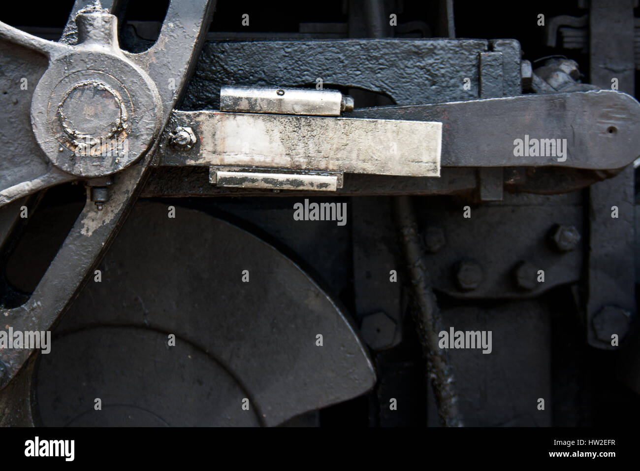Detail of the mechanics of a steam engine train Stock Photo Alamy