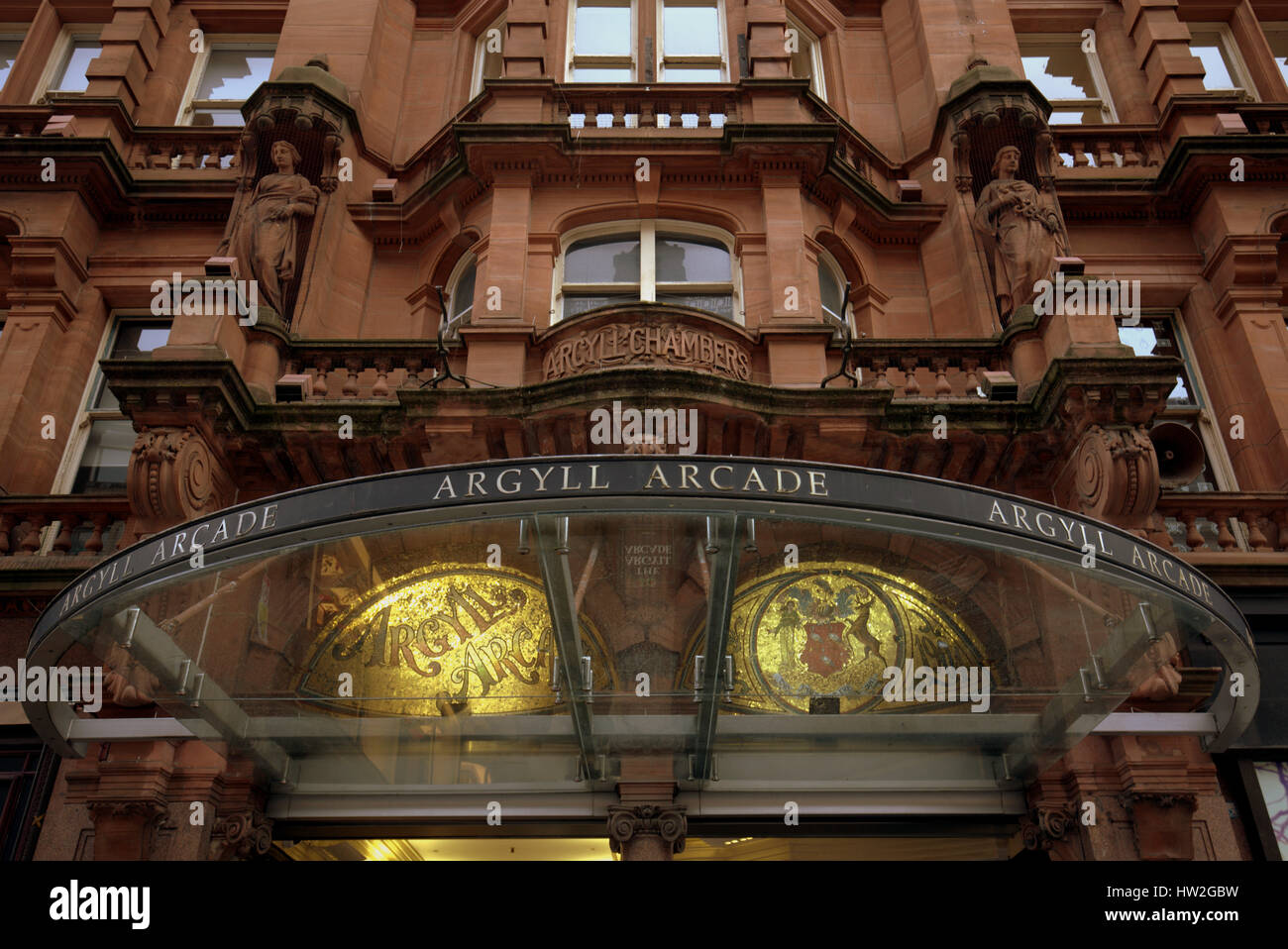 The Argyll Arcade is one of Europe’s oldest covered shopping arcades and Scotland’s first ever indoor shopping mall. PARISIAN-STYLE ARCADE Stock Photo