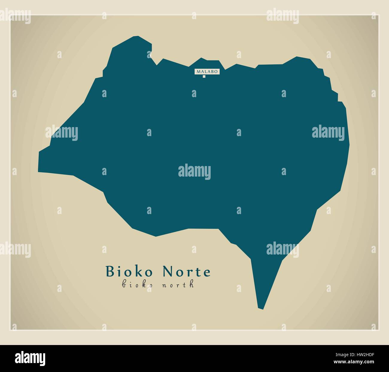 Modern Map - Bioko Norte GQ Stock Vector