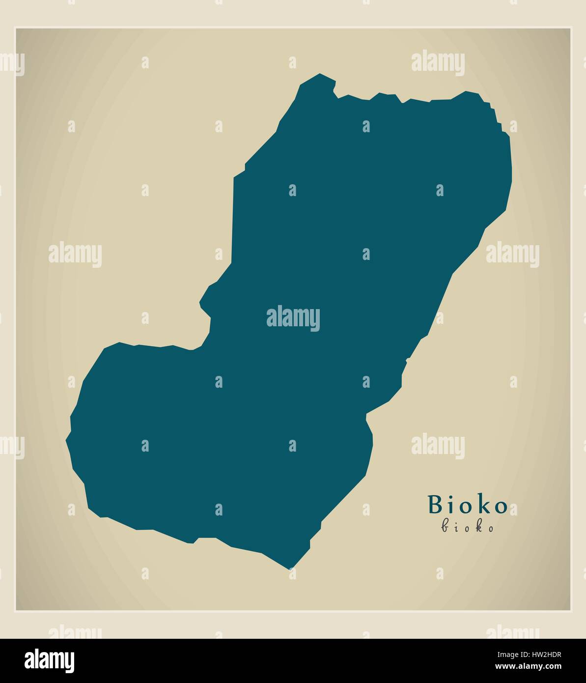 Modern Map - Bioko complete GQ Stock Vector
