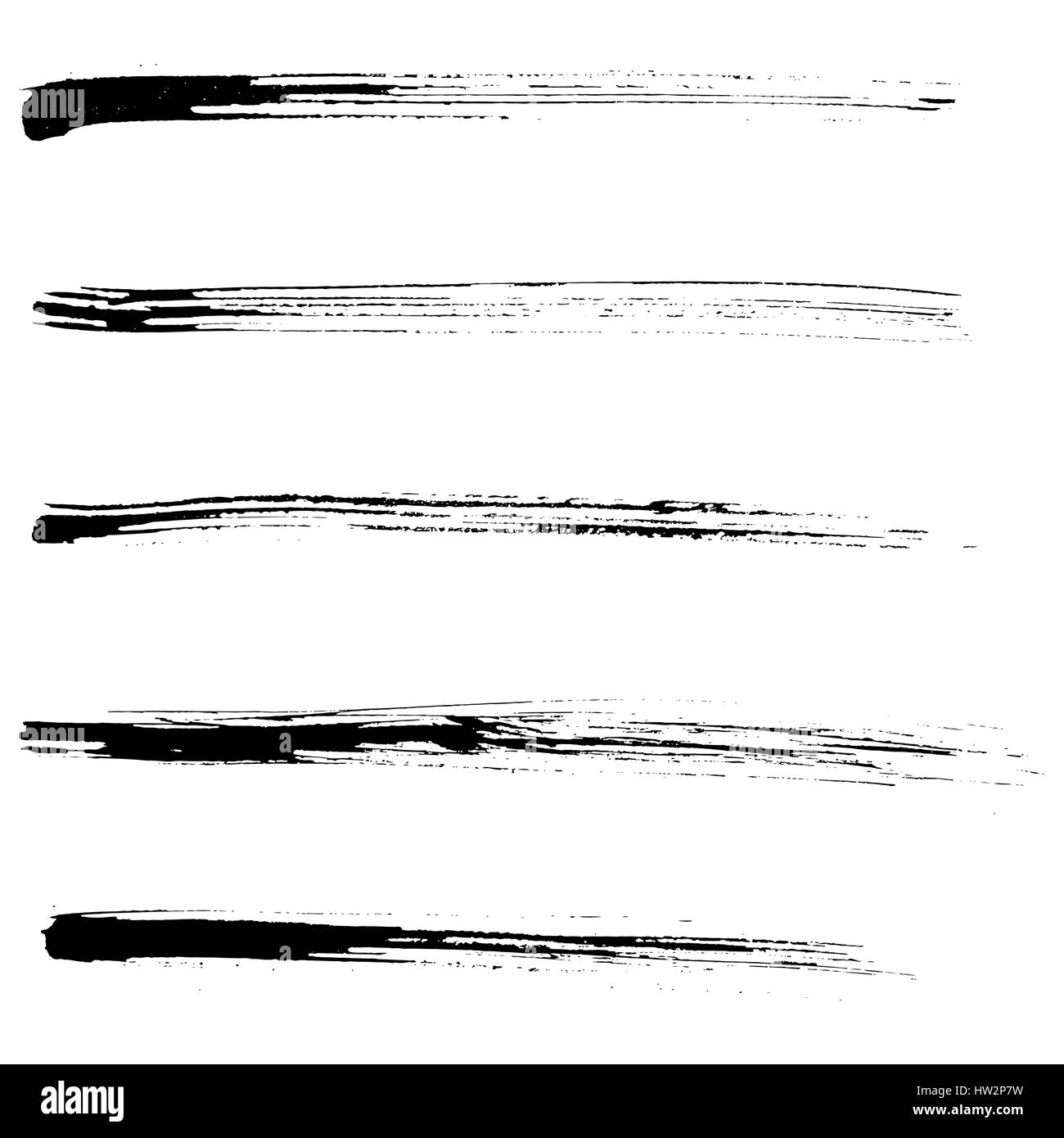 Set of ink vector brush strokes. Vector illustration. Grunge hand drawn ...