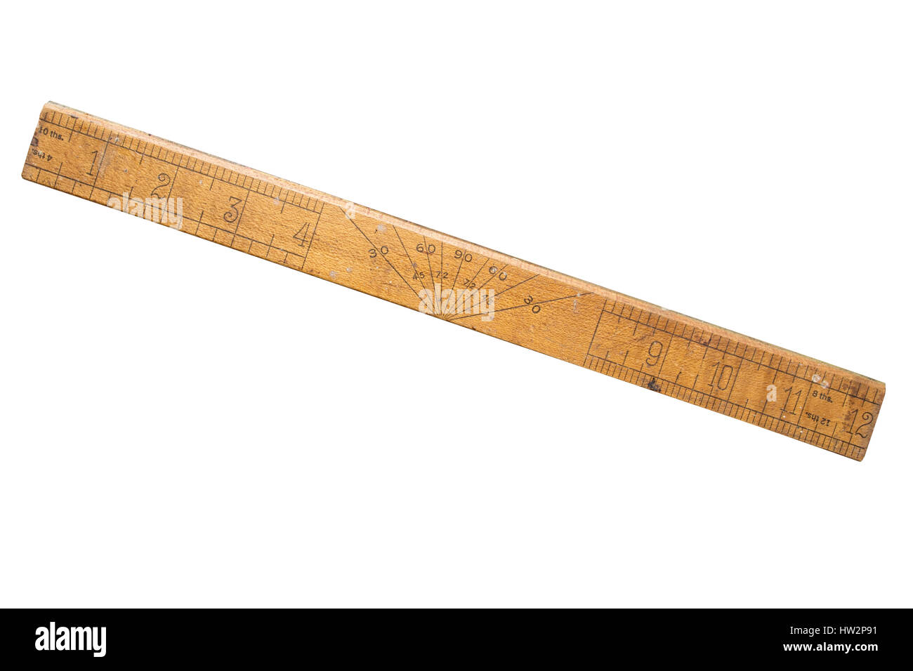old-school-rulerrule-foot-long-showing-angle-degrees-HW2P91.jpg