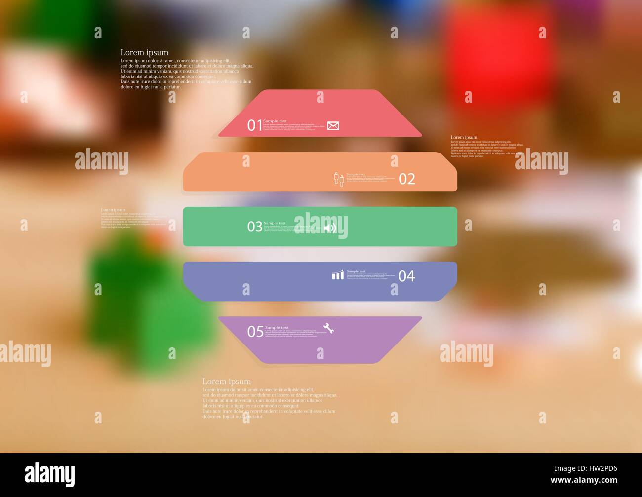 Illustration infographic template with motif of octagon horizontally ...