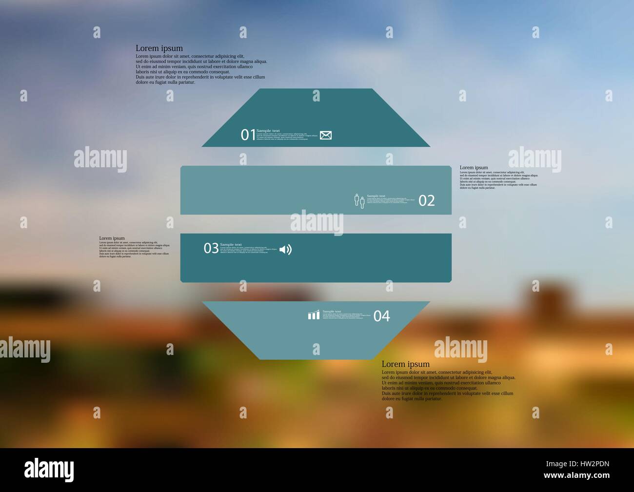 Illustration infographic template with motif of octagon horizontally ...