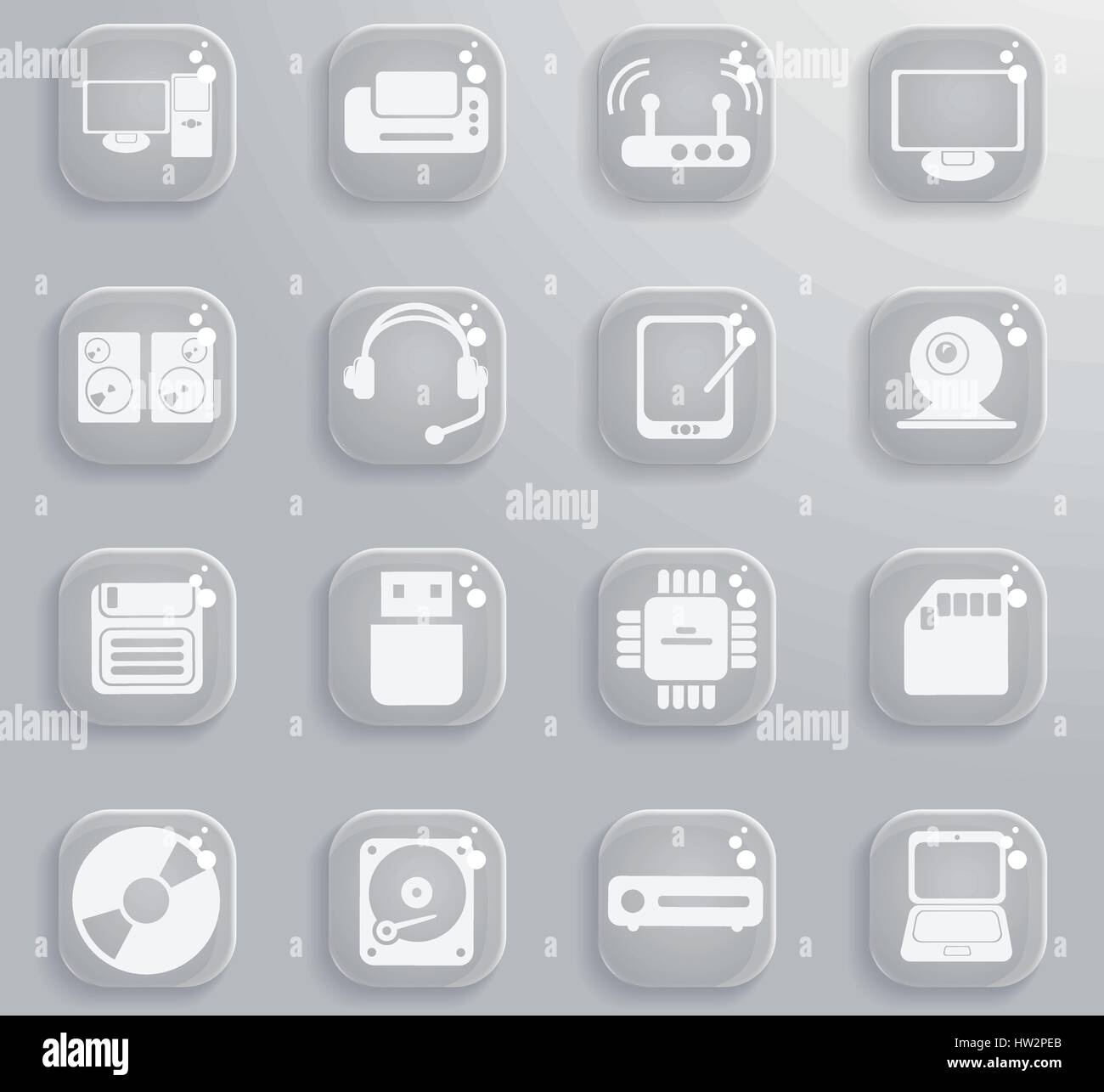 Computer equipment simply symbols for web and user interface Stock ...