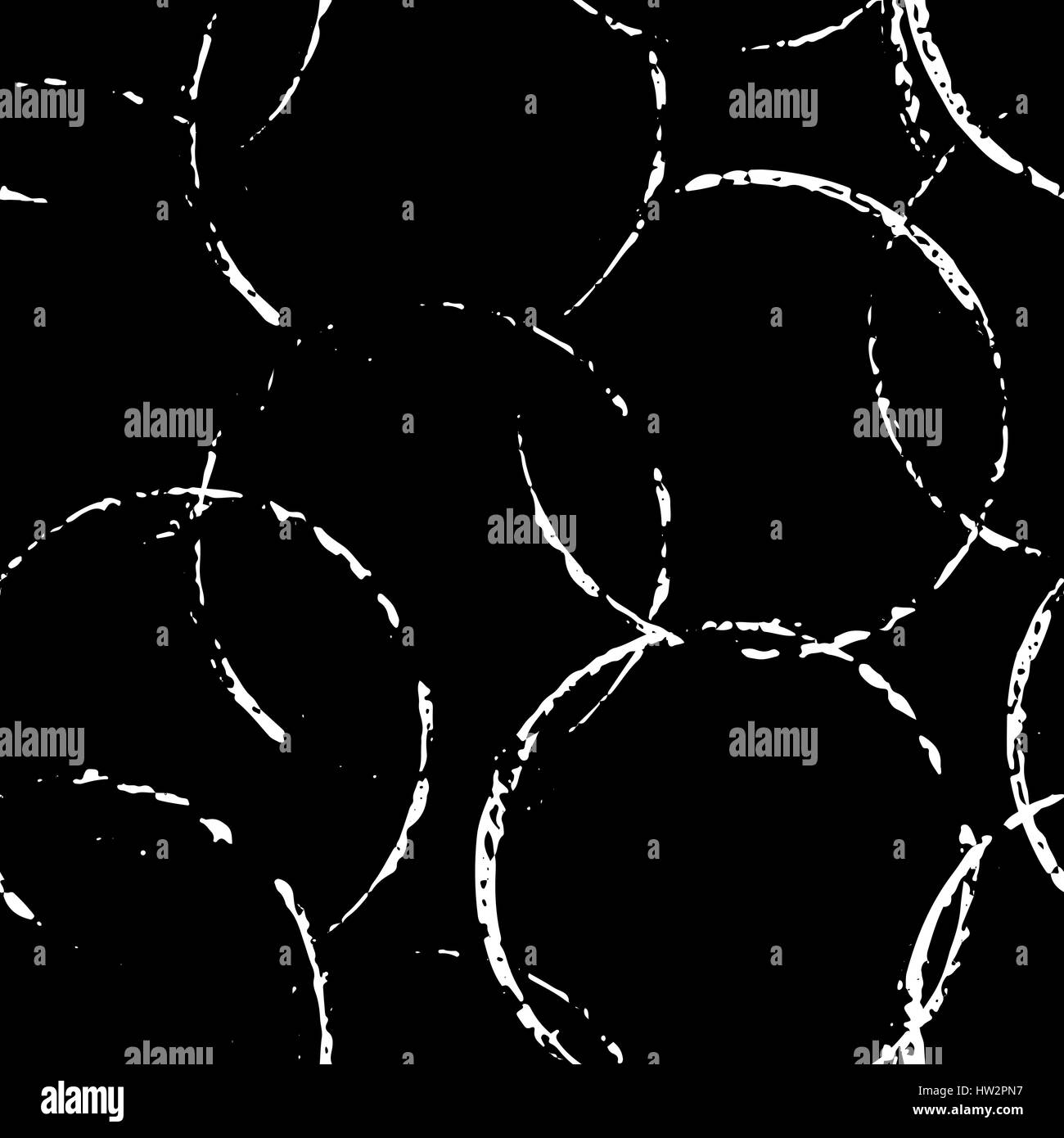 Grunge seamless pattern. Background with circles. Ink hand drawn ...